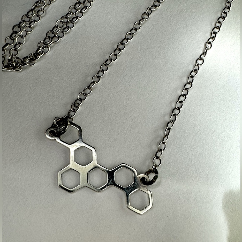 Beehive Honeycomb Stationary Pendant Sterling Sil… - image 1